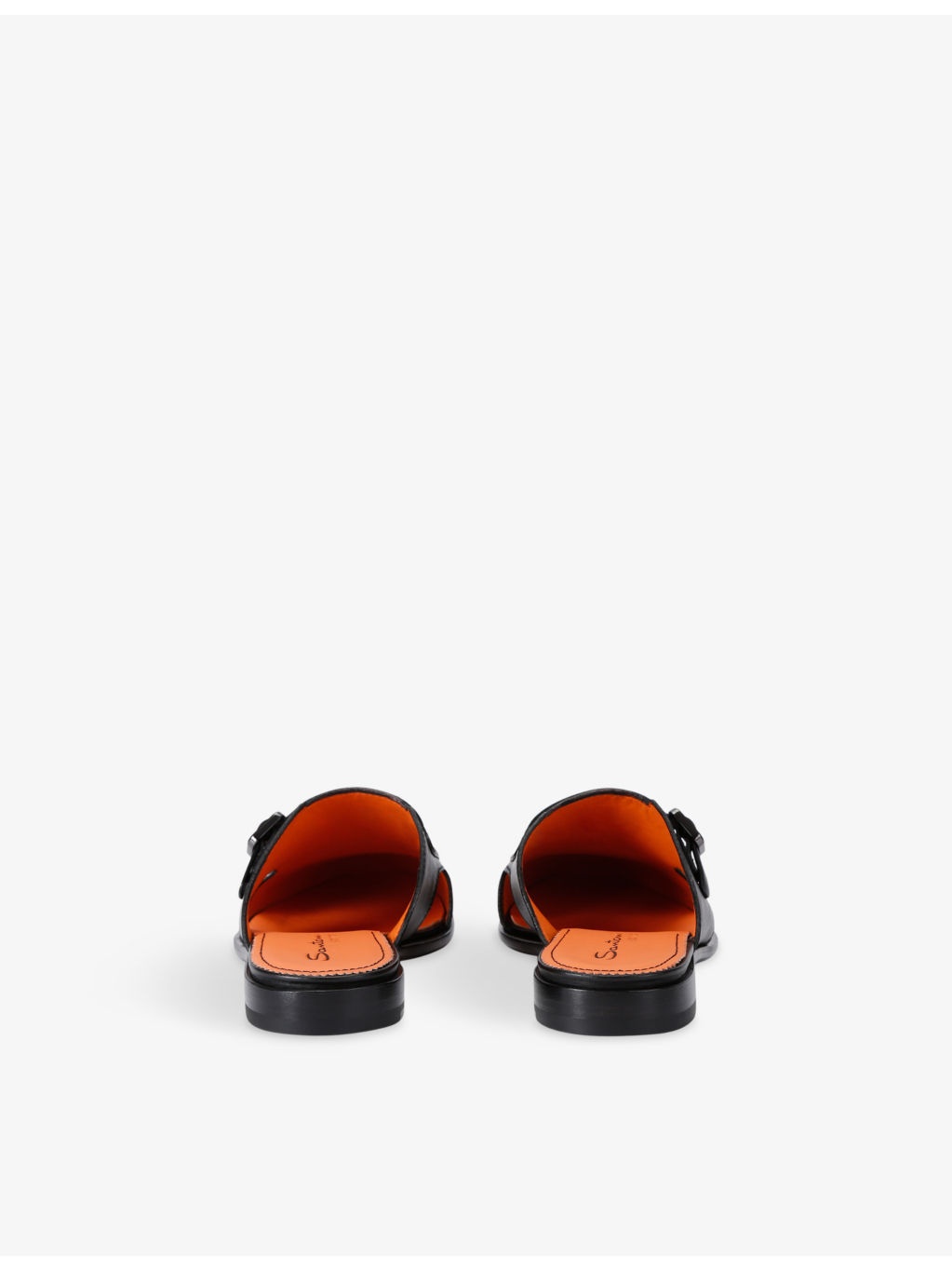 Monk double-buckle leather mules - 4