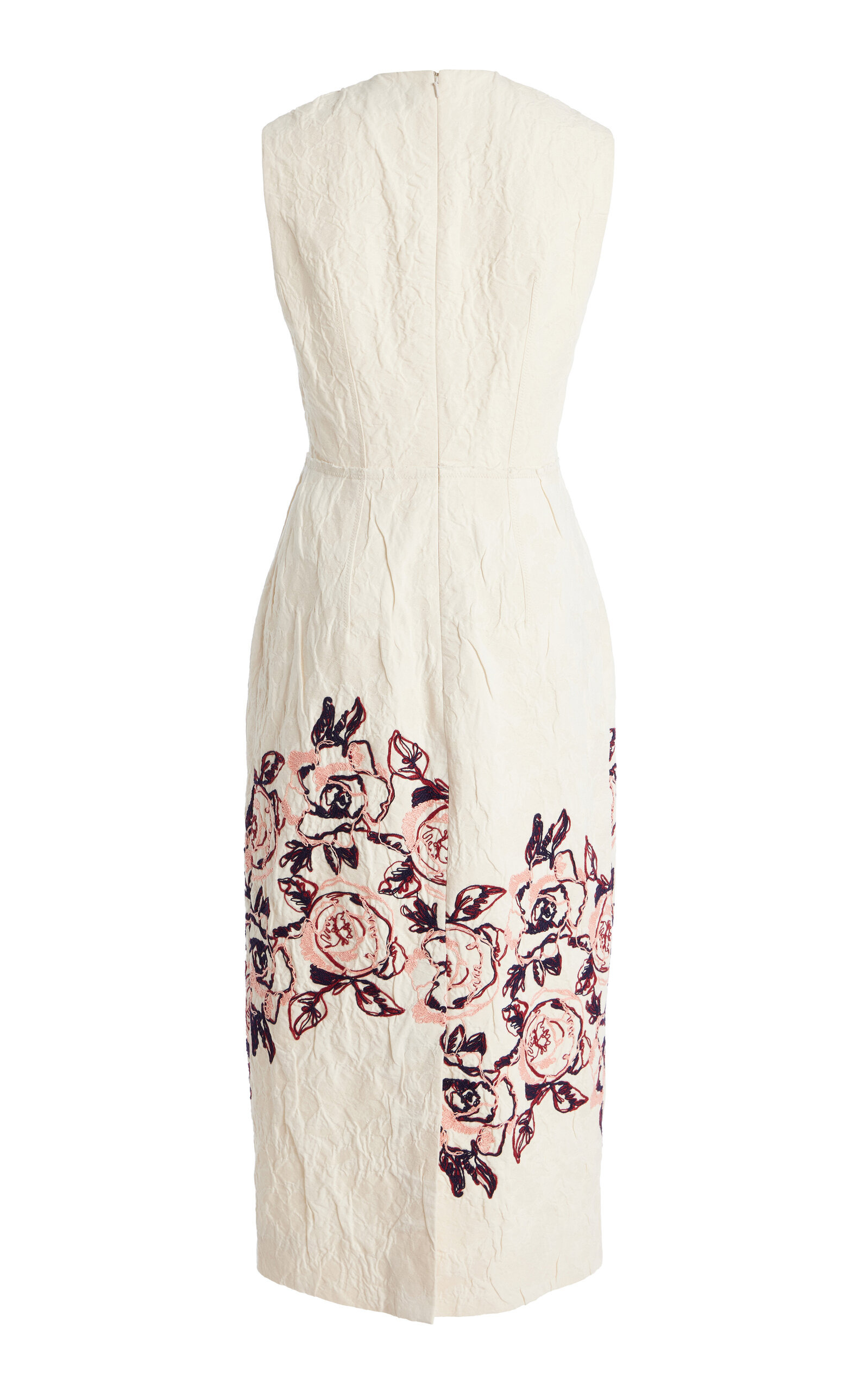Printed Cotton-Linen Midi Dress ivory - 5