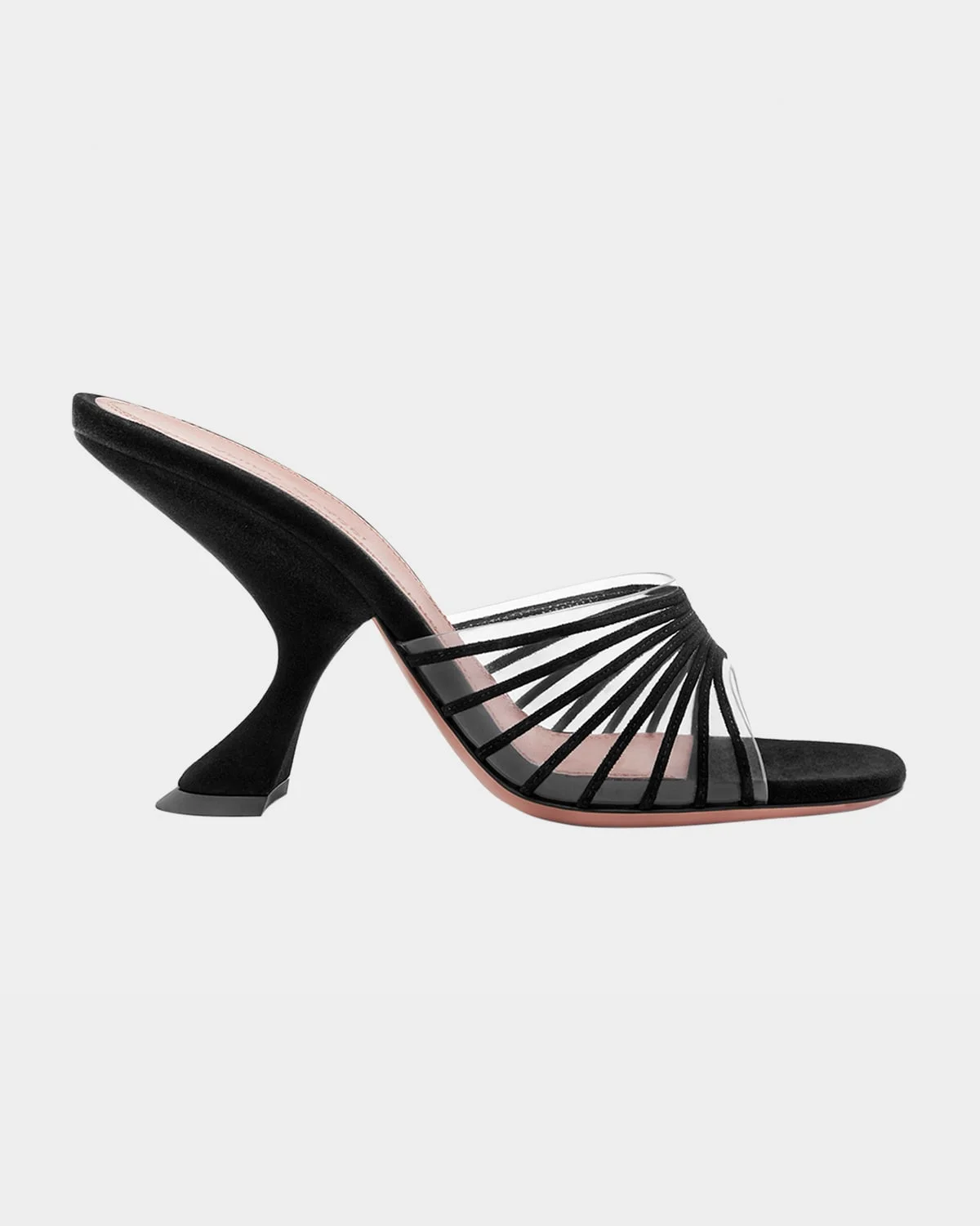 Mookie Suede PVC Comma-Heel Mules - 1