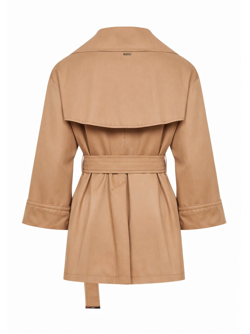 Herno Camel cotton gabardine belted raincoat outlook
