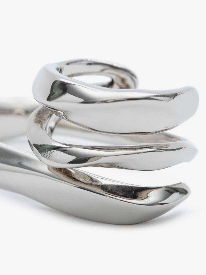Sculptural Double Ring in Antique Silver - 4
