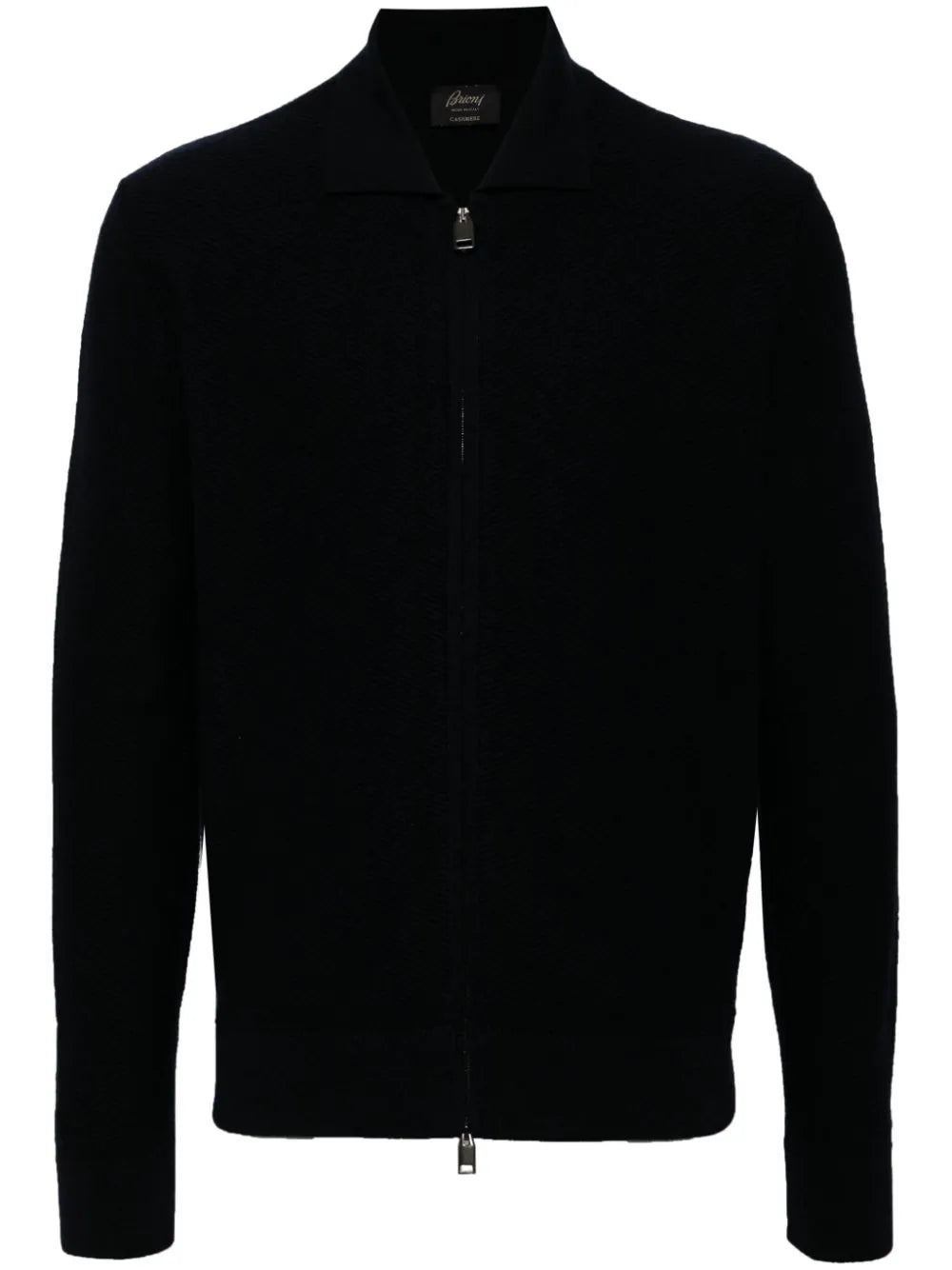 RIBBED CASHMERE ZIP-FRONT SWEATER - 1