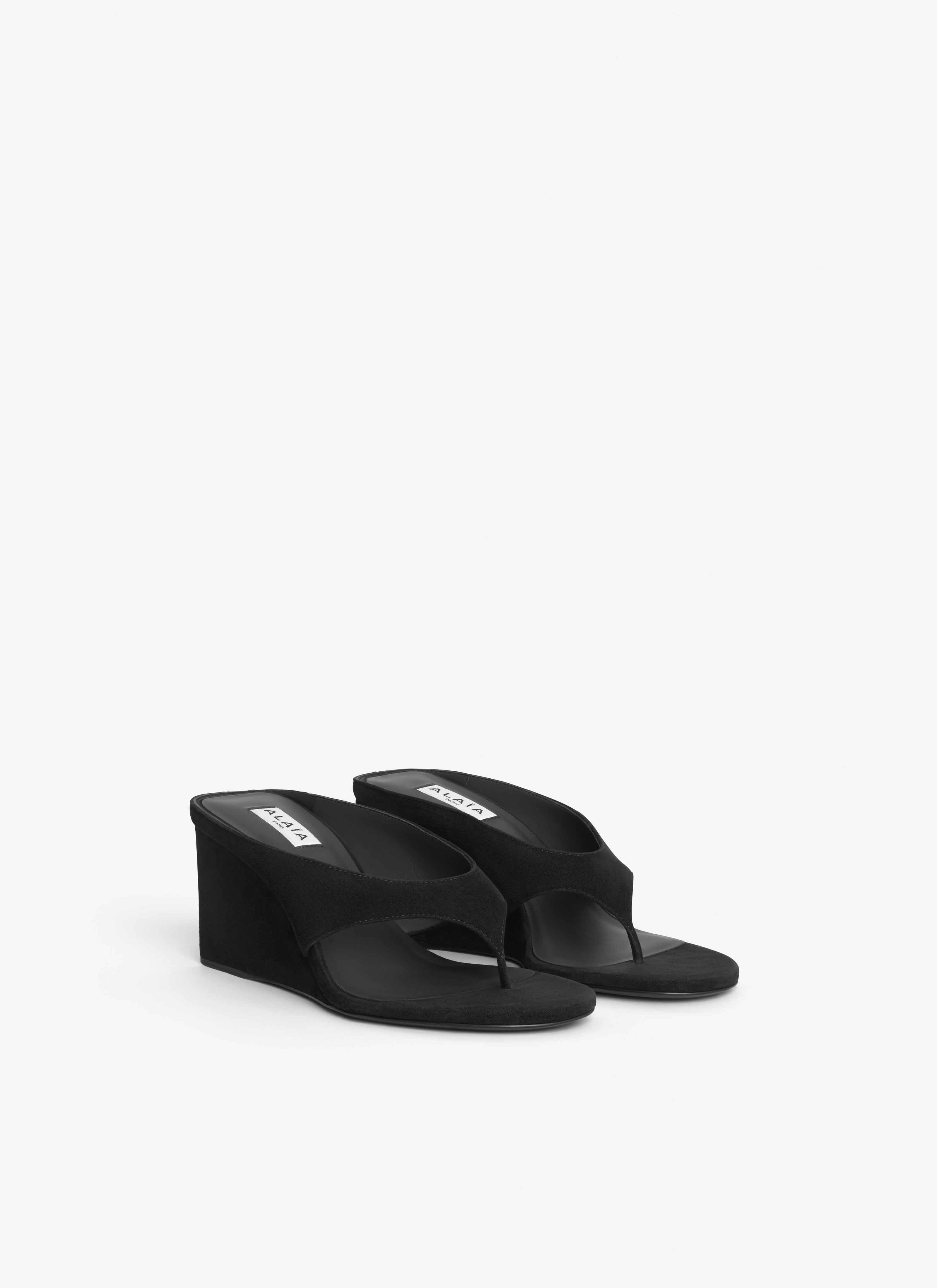 CUBE THONG MULES IN SUEDE GOATSKIN - 4