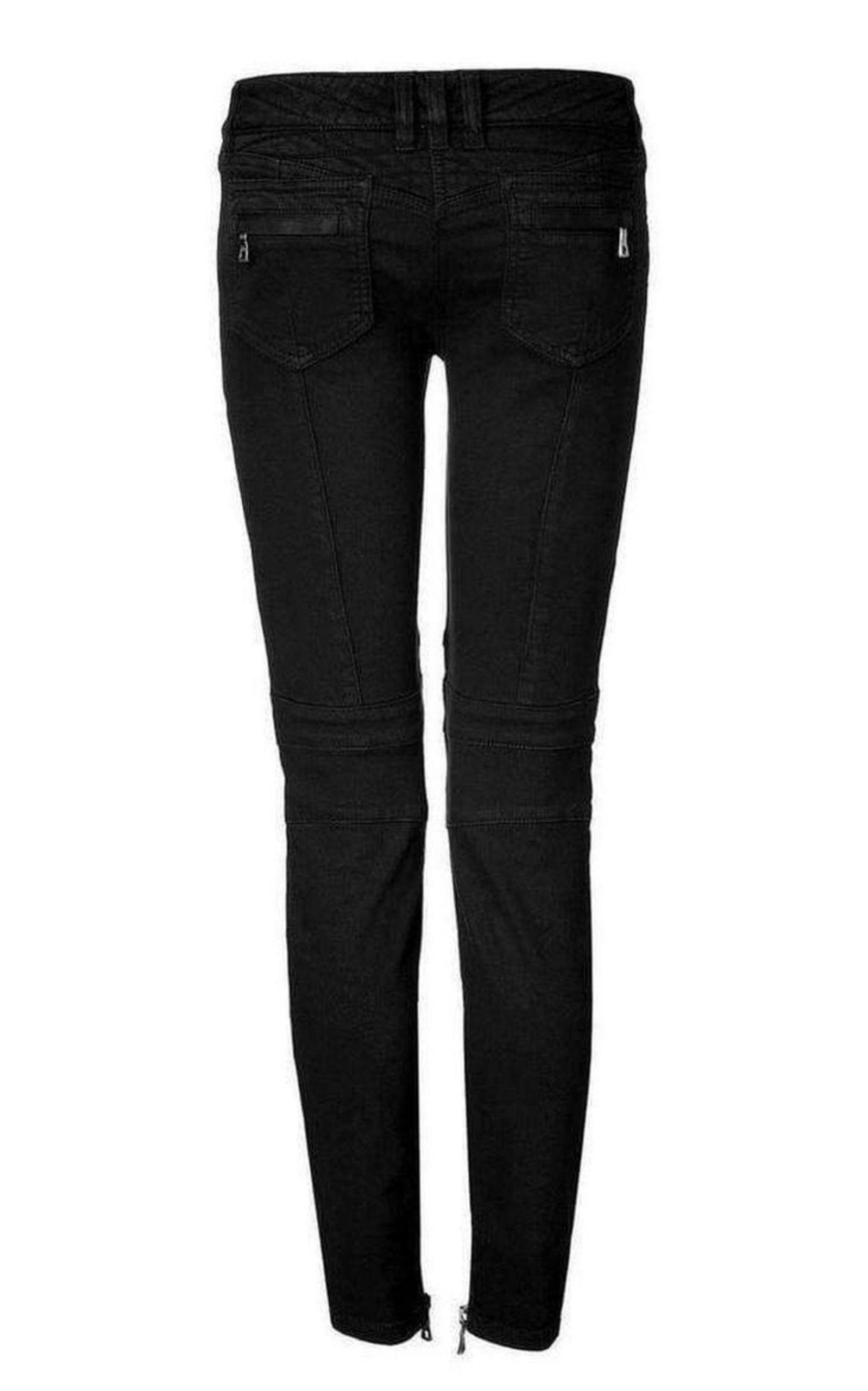 Jeans Low Rise Black Biker Jeans - 4