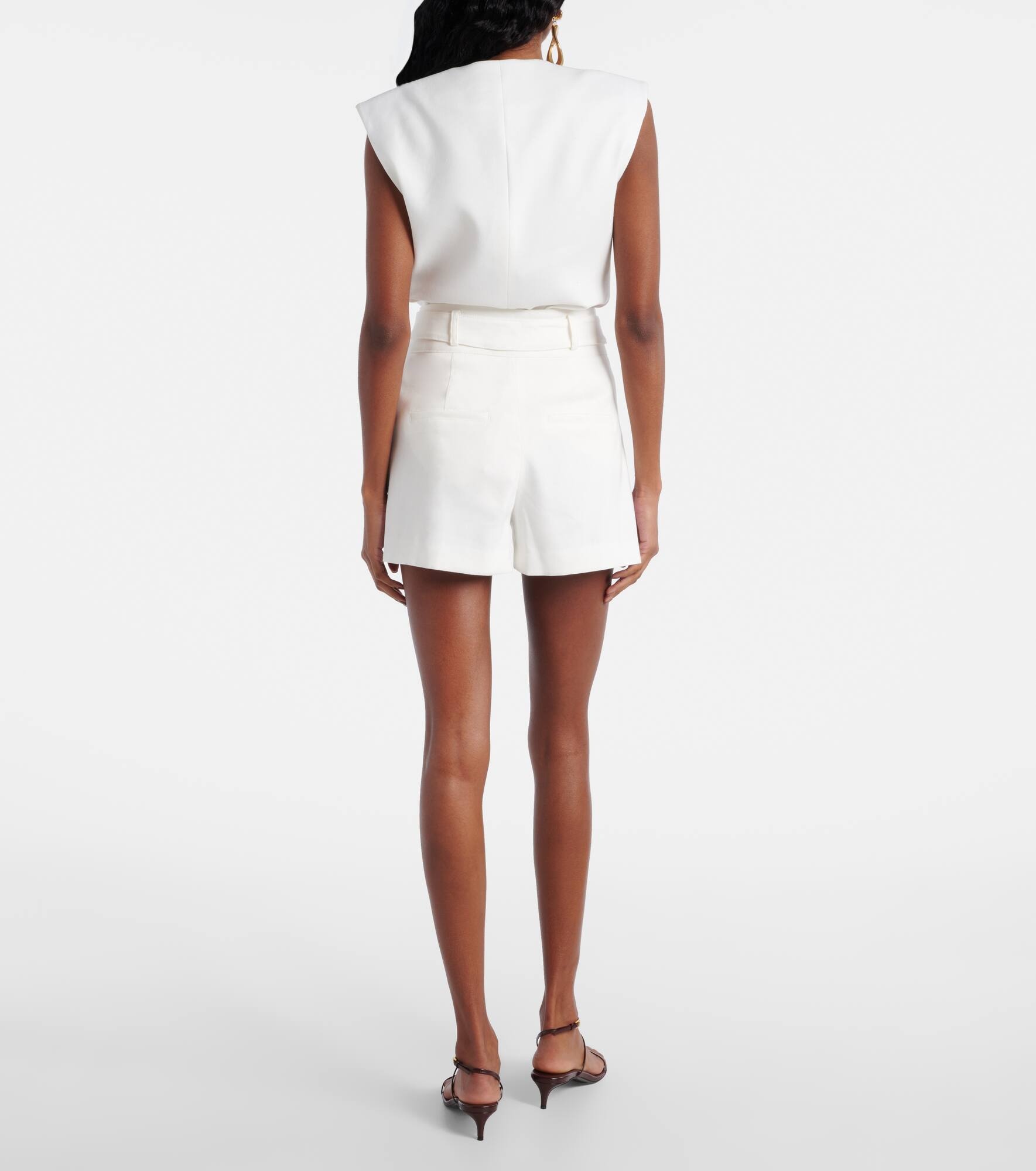 Runo high-rise linen-blend shorts - 3