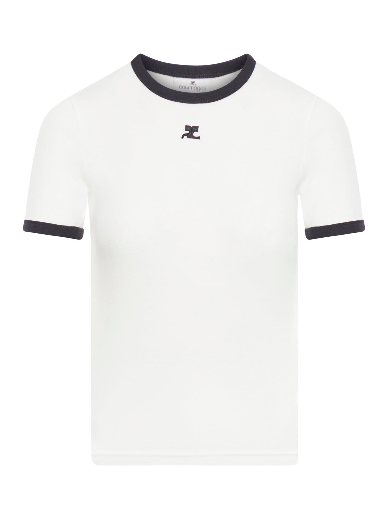 COTTON T-SHIRT WITH CONTRASTING PROFILES - 2