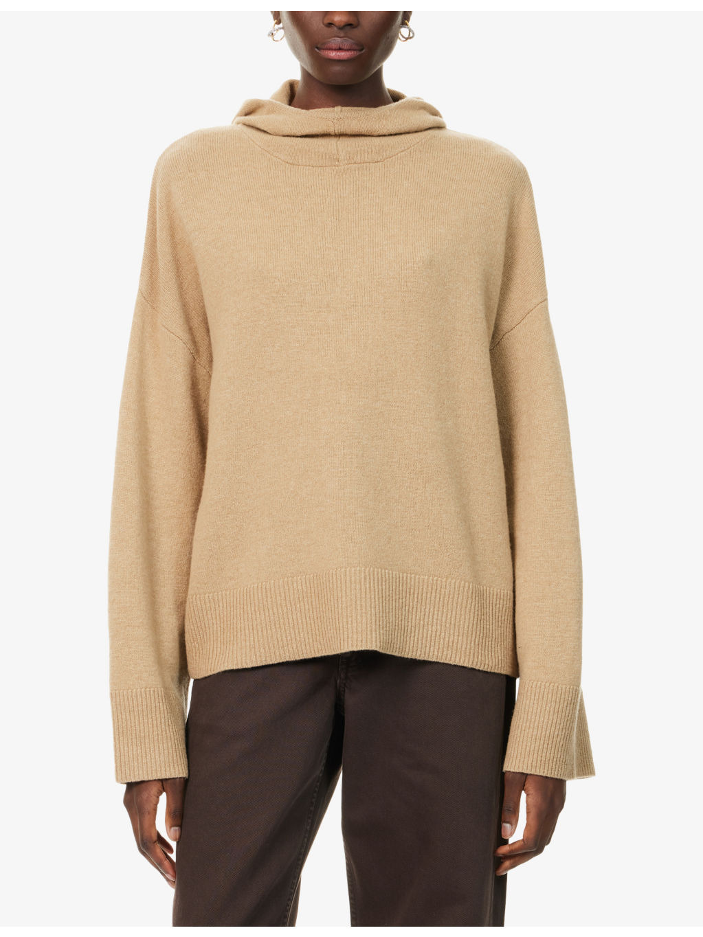 Evette Logo-Patch Wool Hoodie - 3