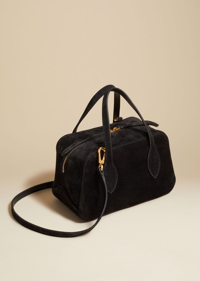 KHAITE The Small Maeve Crossbody Bag in Black Suede outlook