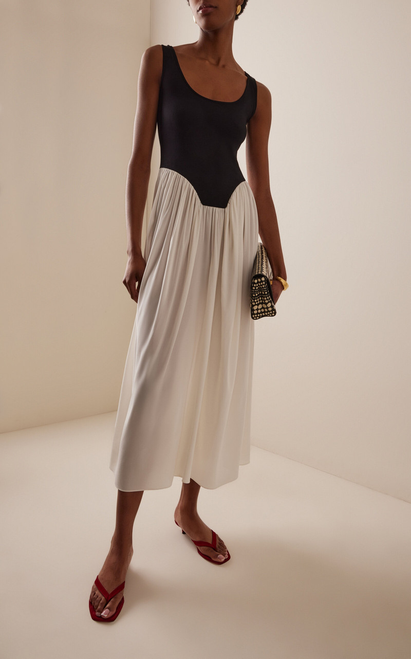 BEVZA Exclusive Anna Bamboo-Silk Maxi Dress ivory outlook