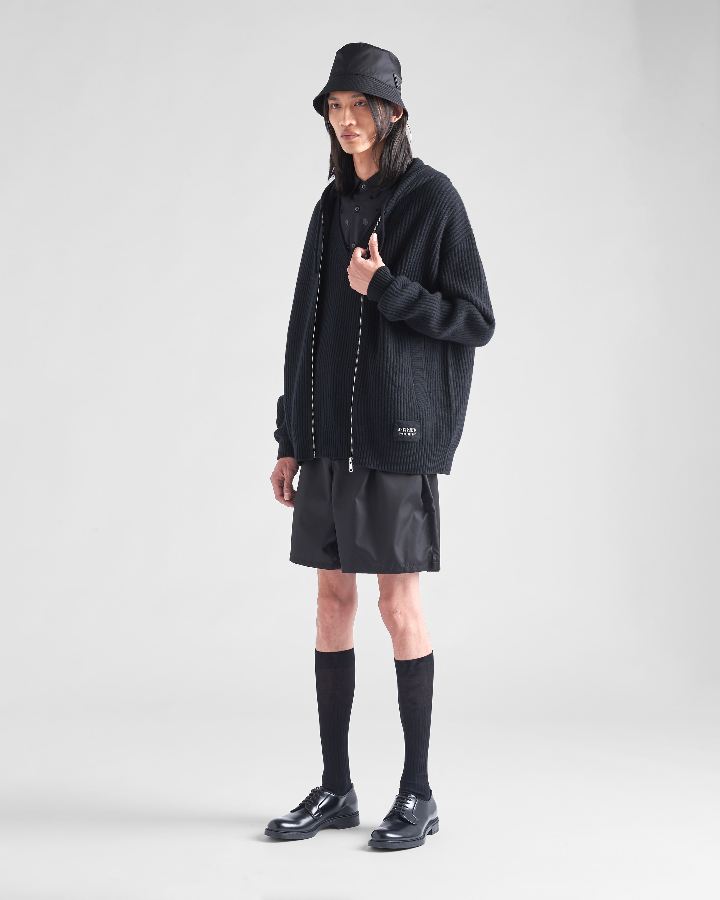 Wool and cashmere knit hoodie - 2