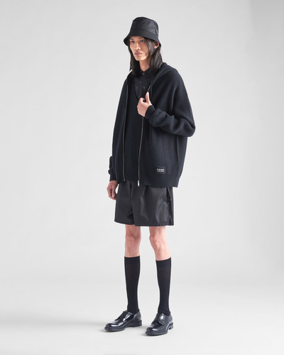 Prada Wool and cashmere knit hoodie outlook