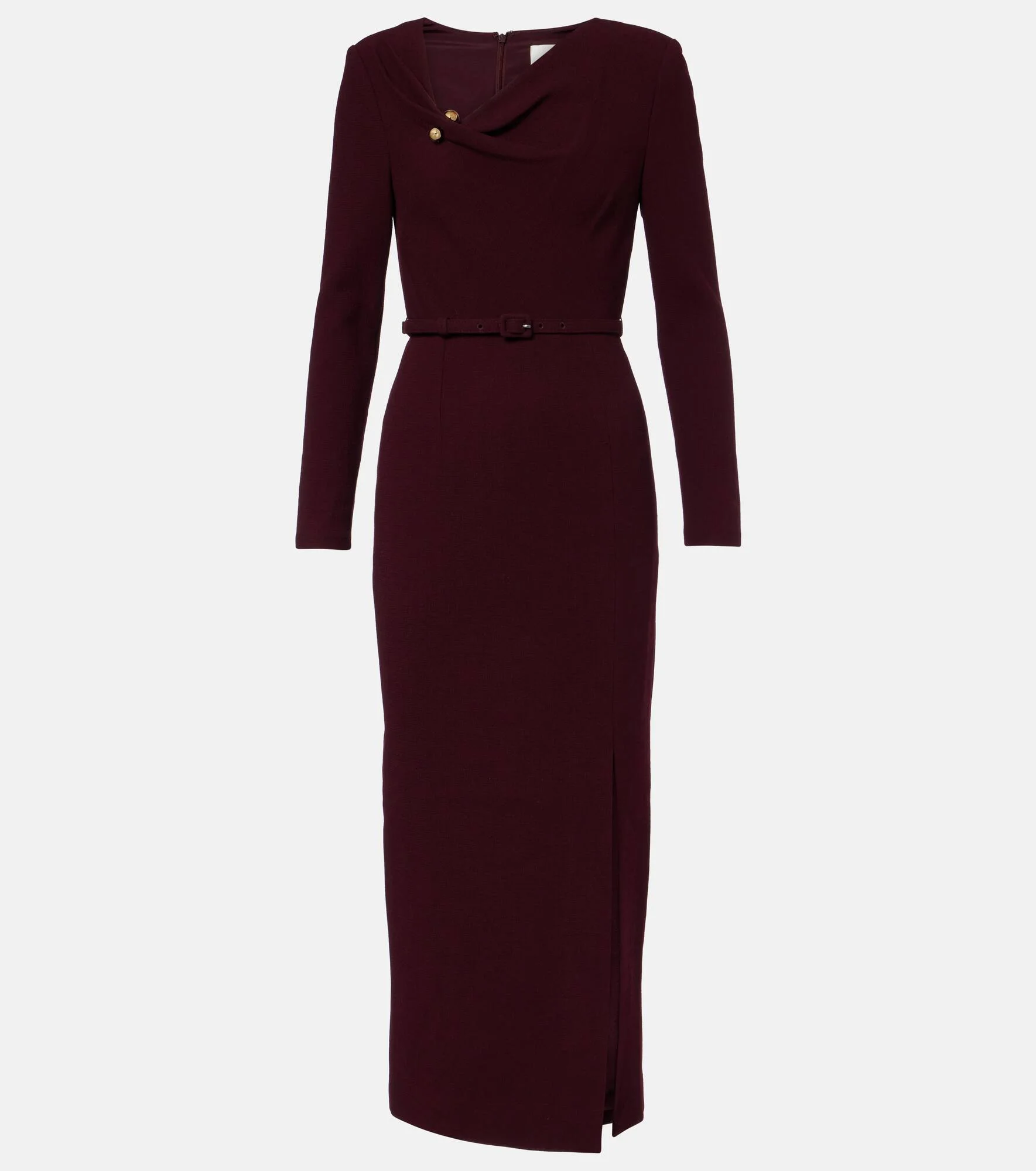 belted cowl-neck dress - 1