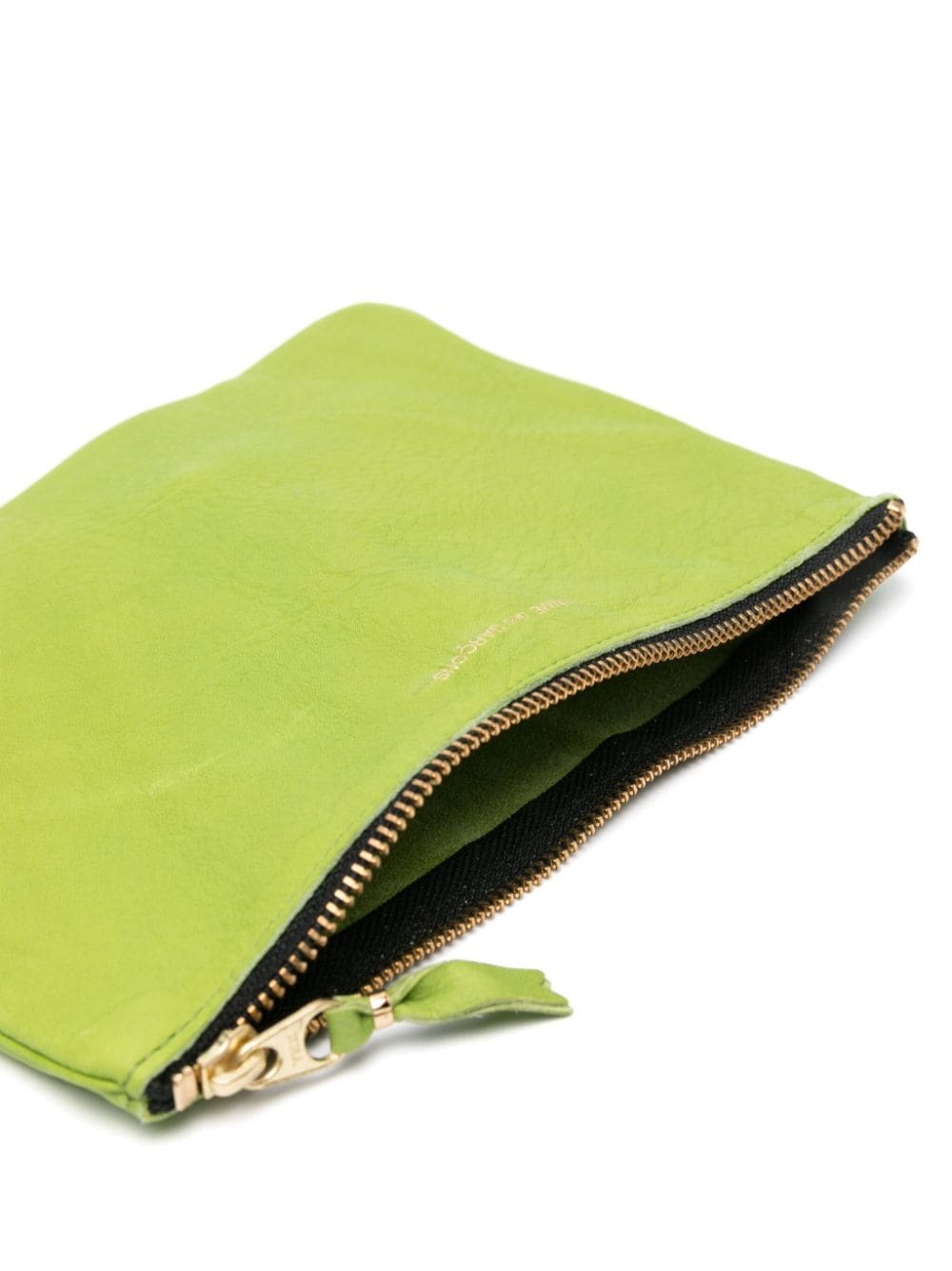 washed zip-up leather pouch - 3