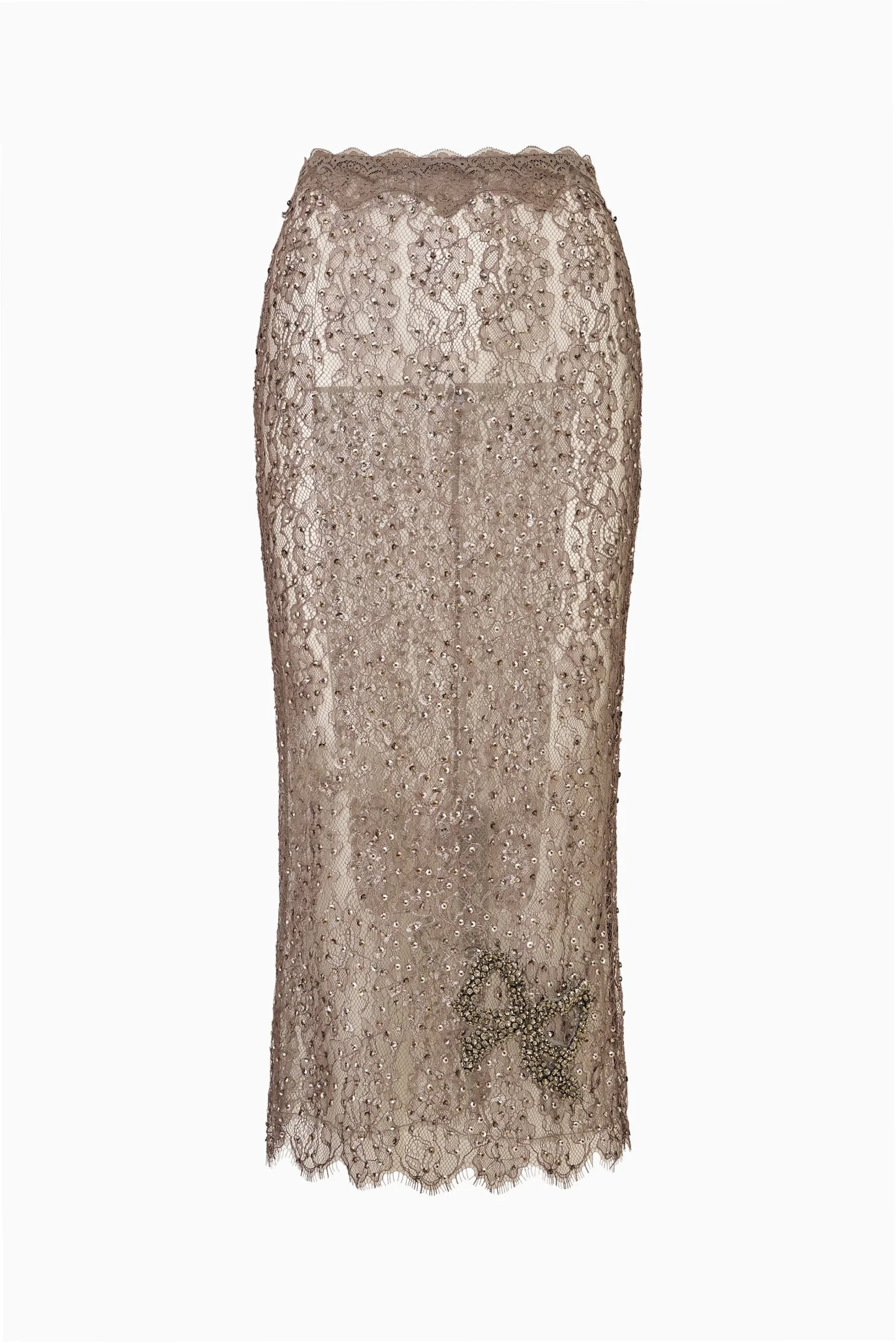 Kian Metallic Lace Midi Skirt - 1