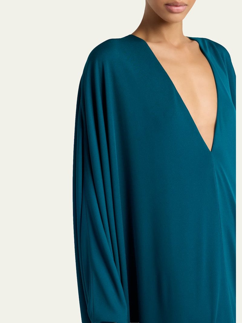 Draped Jersey High-Low Caftan Dress 5