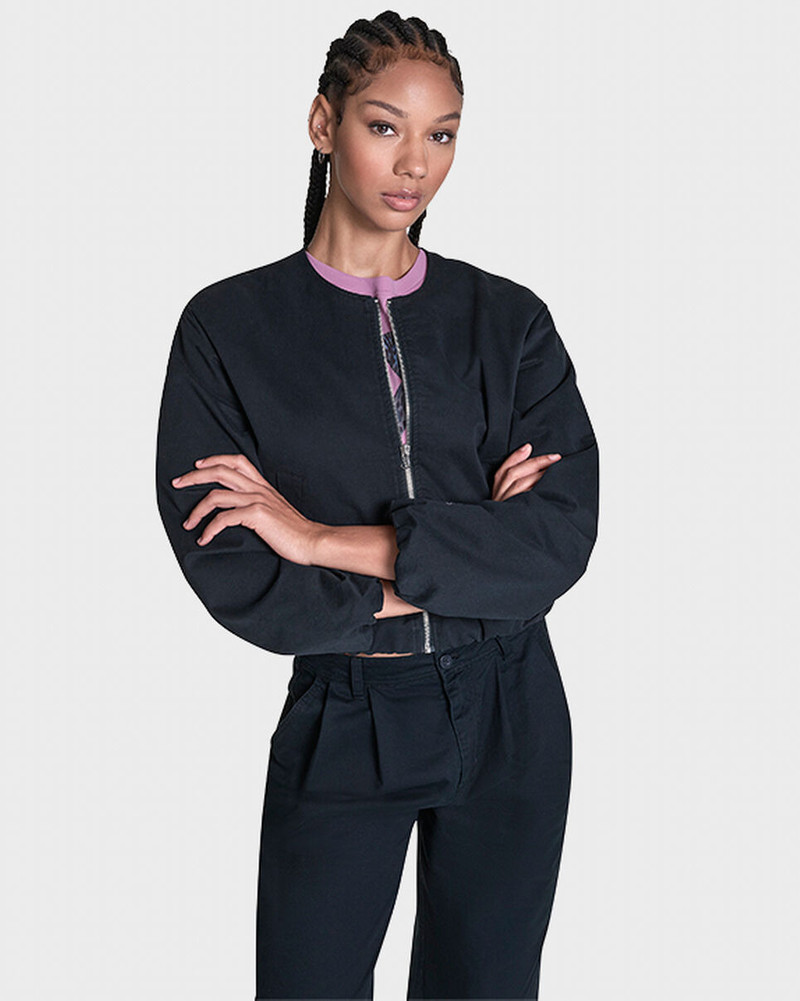 Bubble Sleeve Bomber Jacket 1