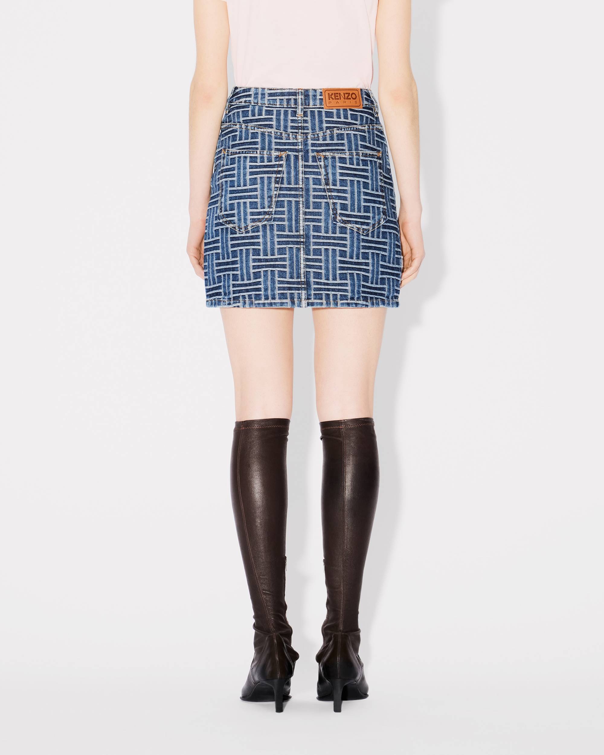 'KENZO Weave' miniskirt in japanese denim - 5
