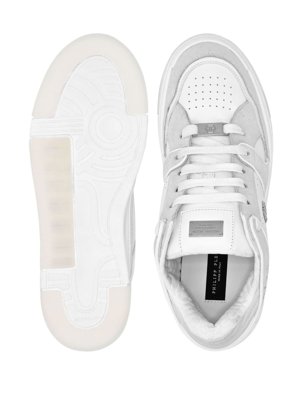 leather-panelled sneakers - 3