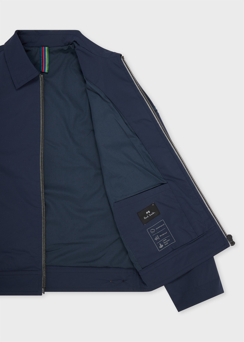Navy Recycled Polyester Zip Blouson Jacket 4
