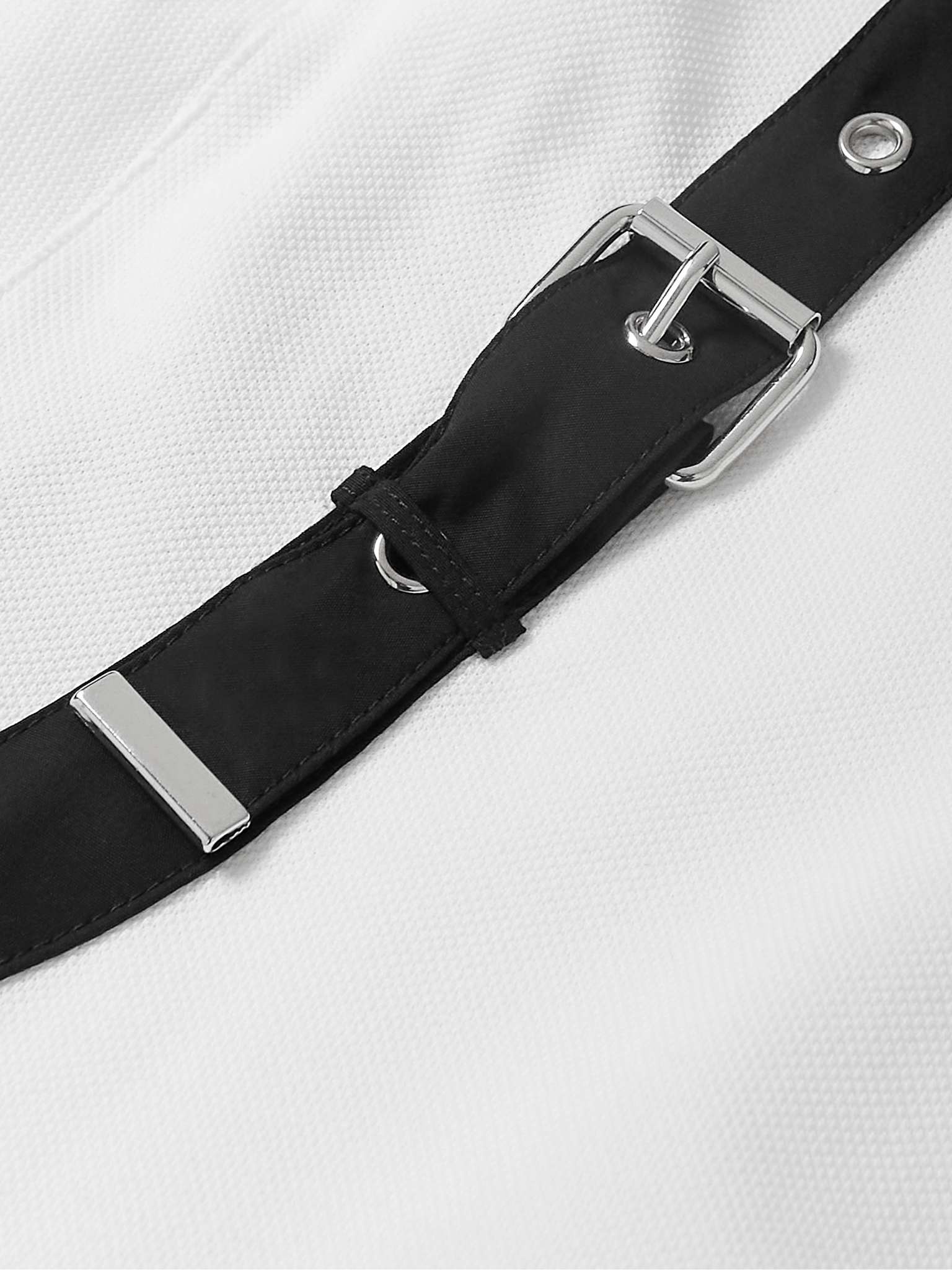 Harness-Detailed Cotton-Piqué Polo Shirt - 3