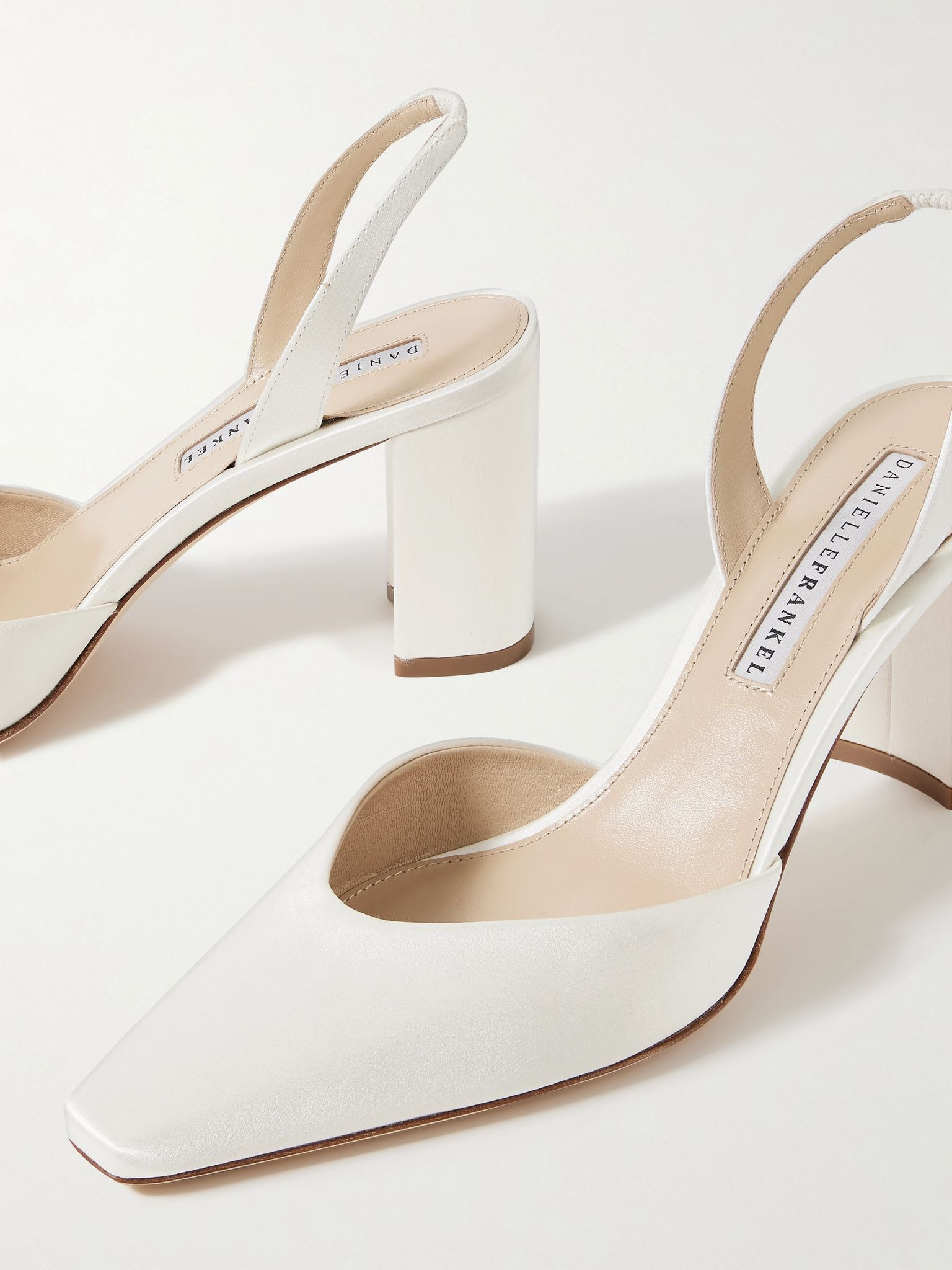 Juno satin slingback pumps Ivory - 4