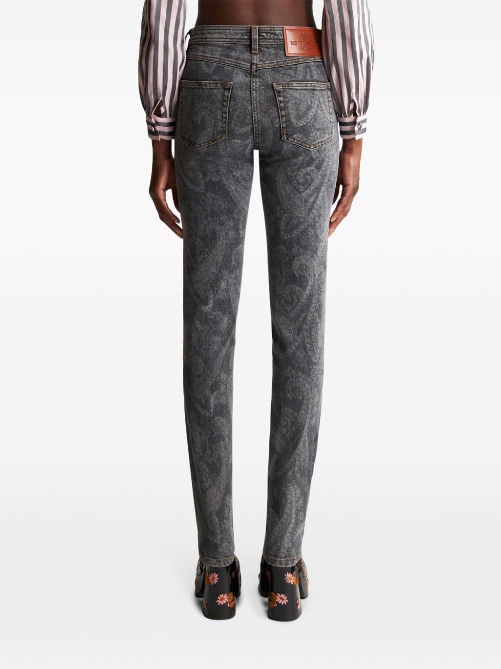 high-rise paisley-print straight-leg jeans - 4