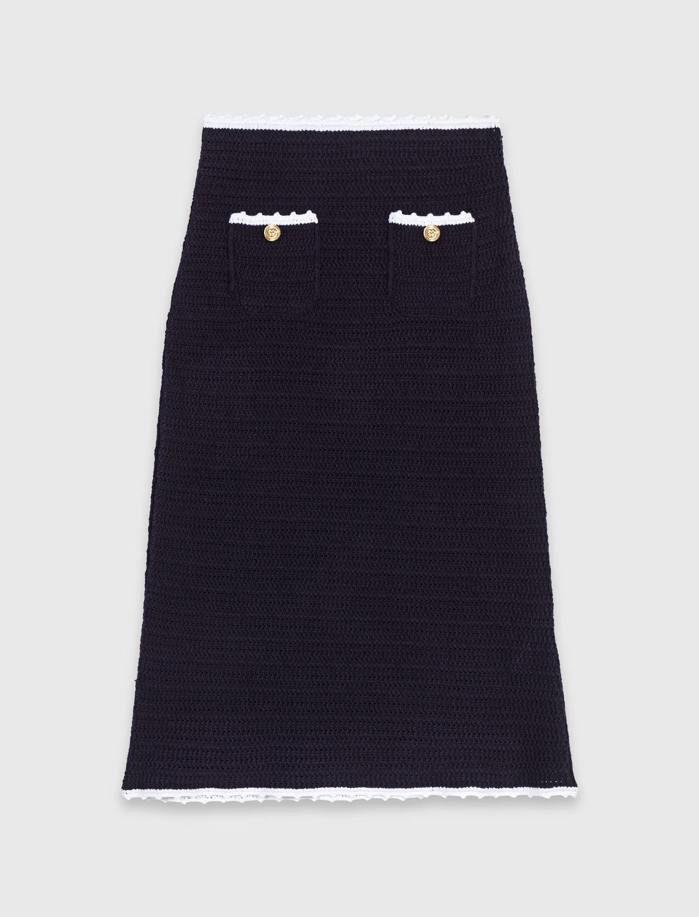 Midi skirt with crochet trim - 1