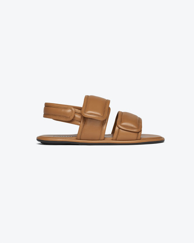 Nanushka TARRUS - Rounded toe padded flat sandals with velcro straps - Nut brown outlook