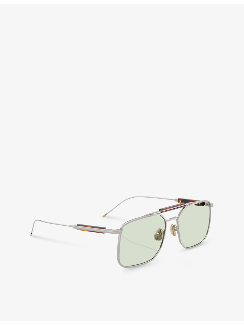 Brunello Cucinelli BC2005ST Square-Frame Titanium Sunglasses outlook