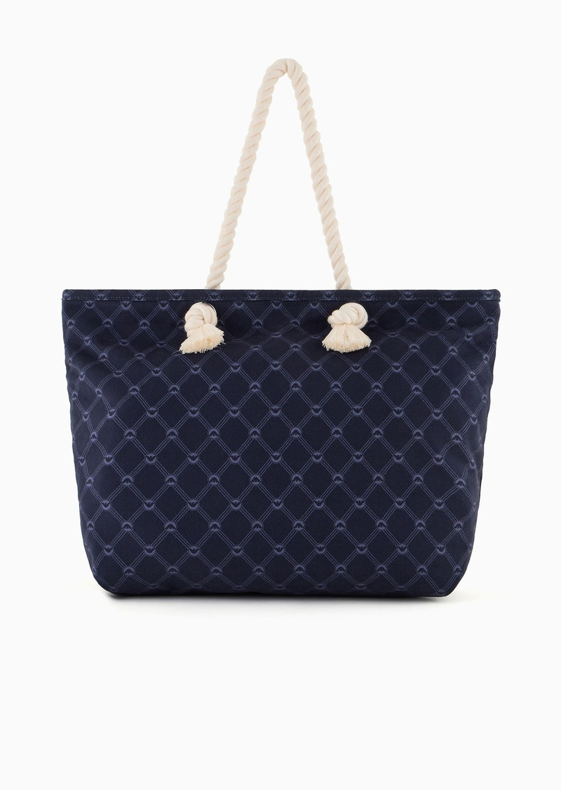 Woven monogram beach bag 3