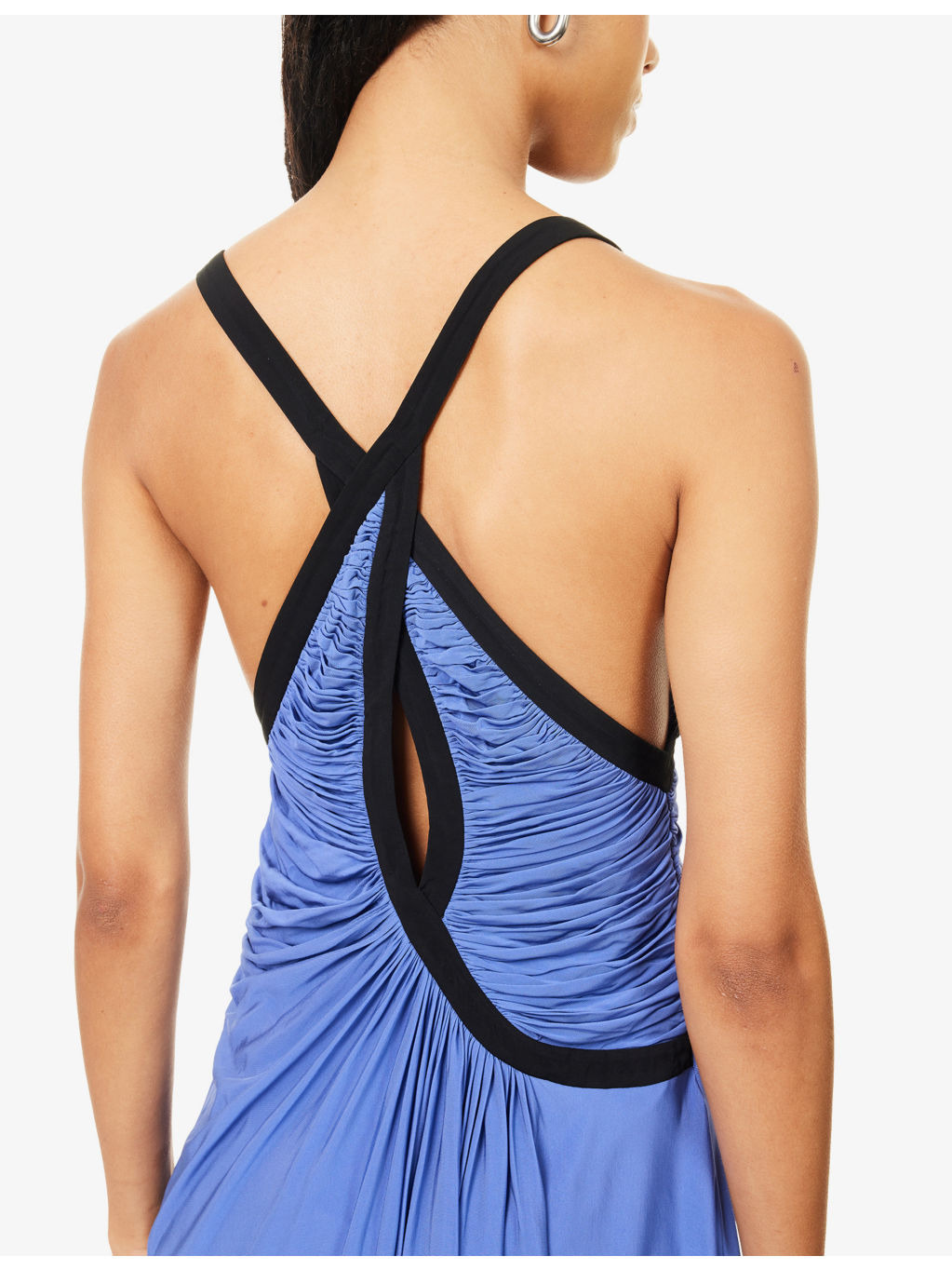 Suspended Fluted Jersey Mini Dress - 5