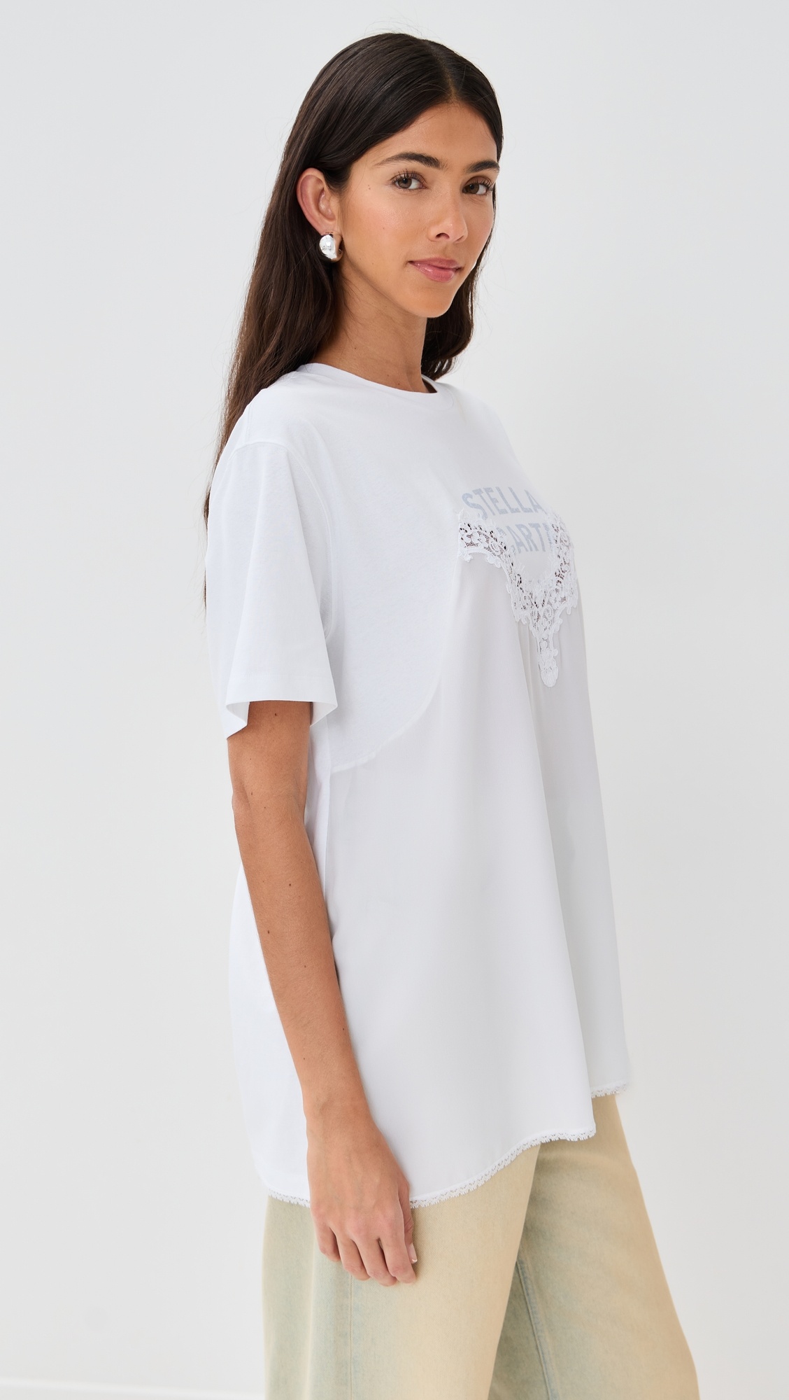 Lace Slip Jersey Tee - 3