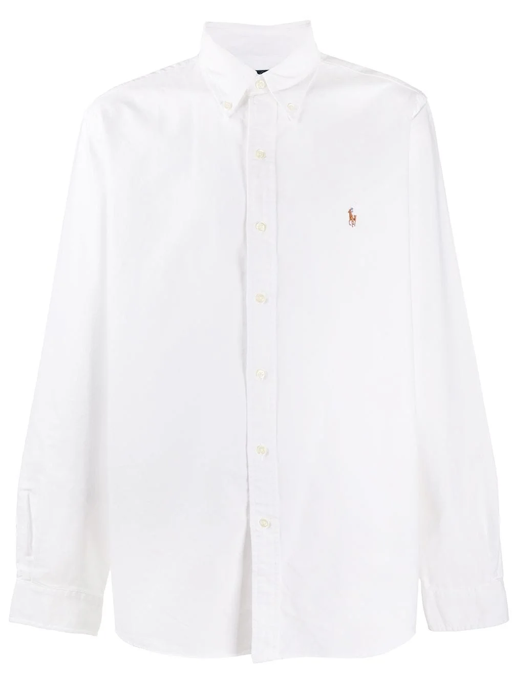 embroidered logo cotton shirt - 1
