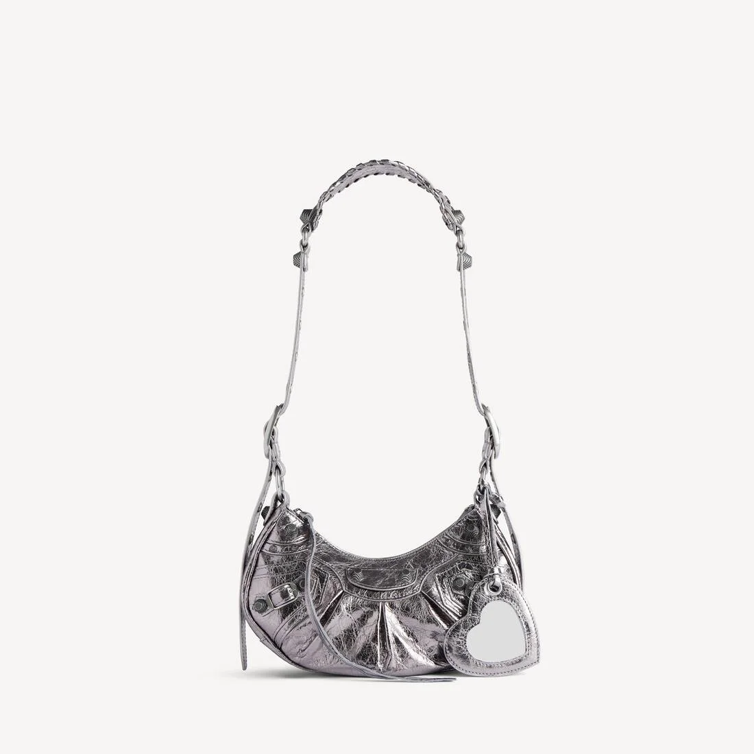 Women's Le Cagole Xs Shoulder Bag Metallized in Silver - 1