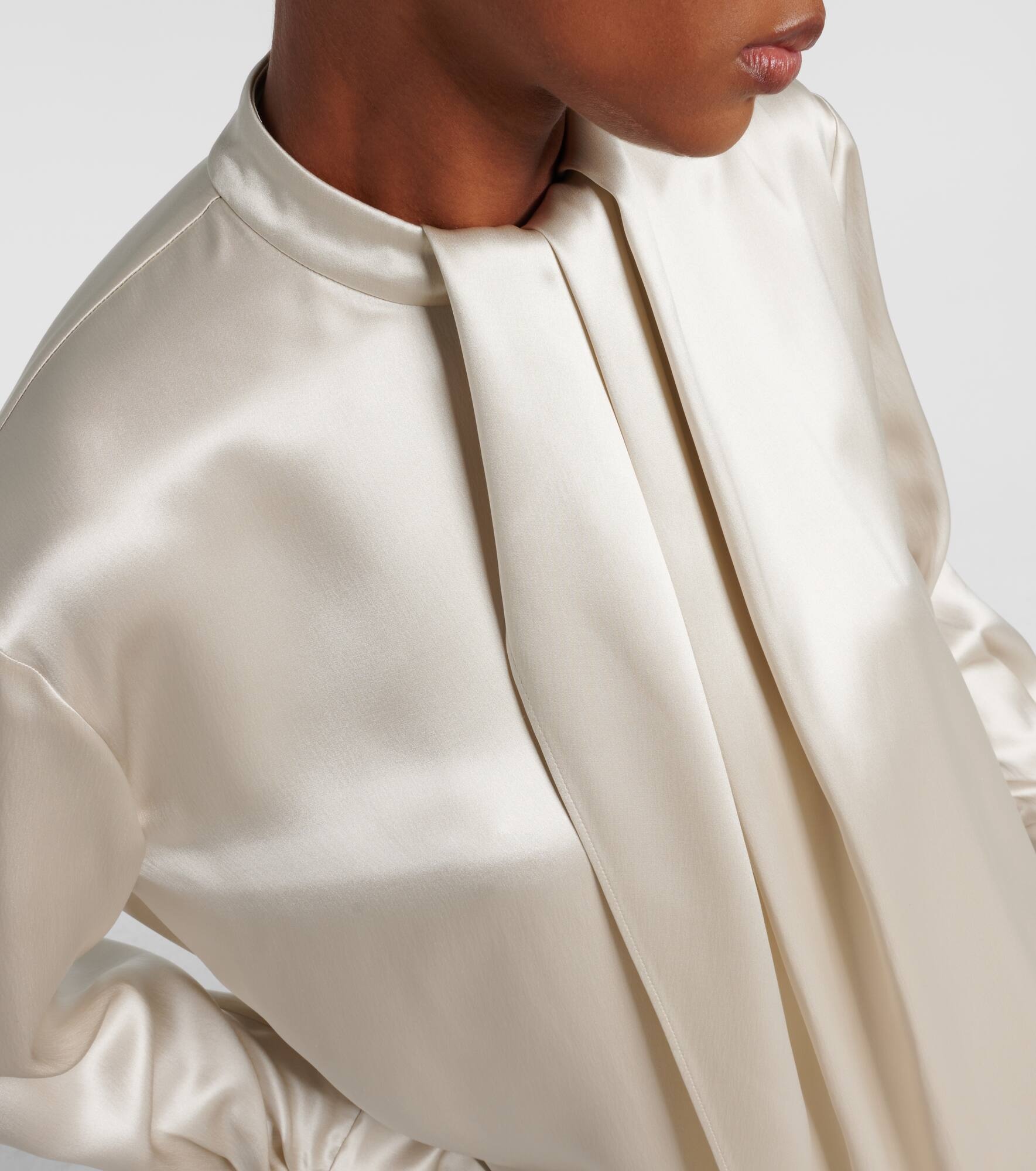 Draped silk blouse - 4