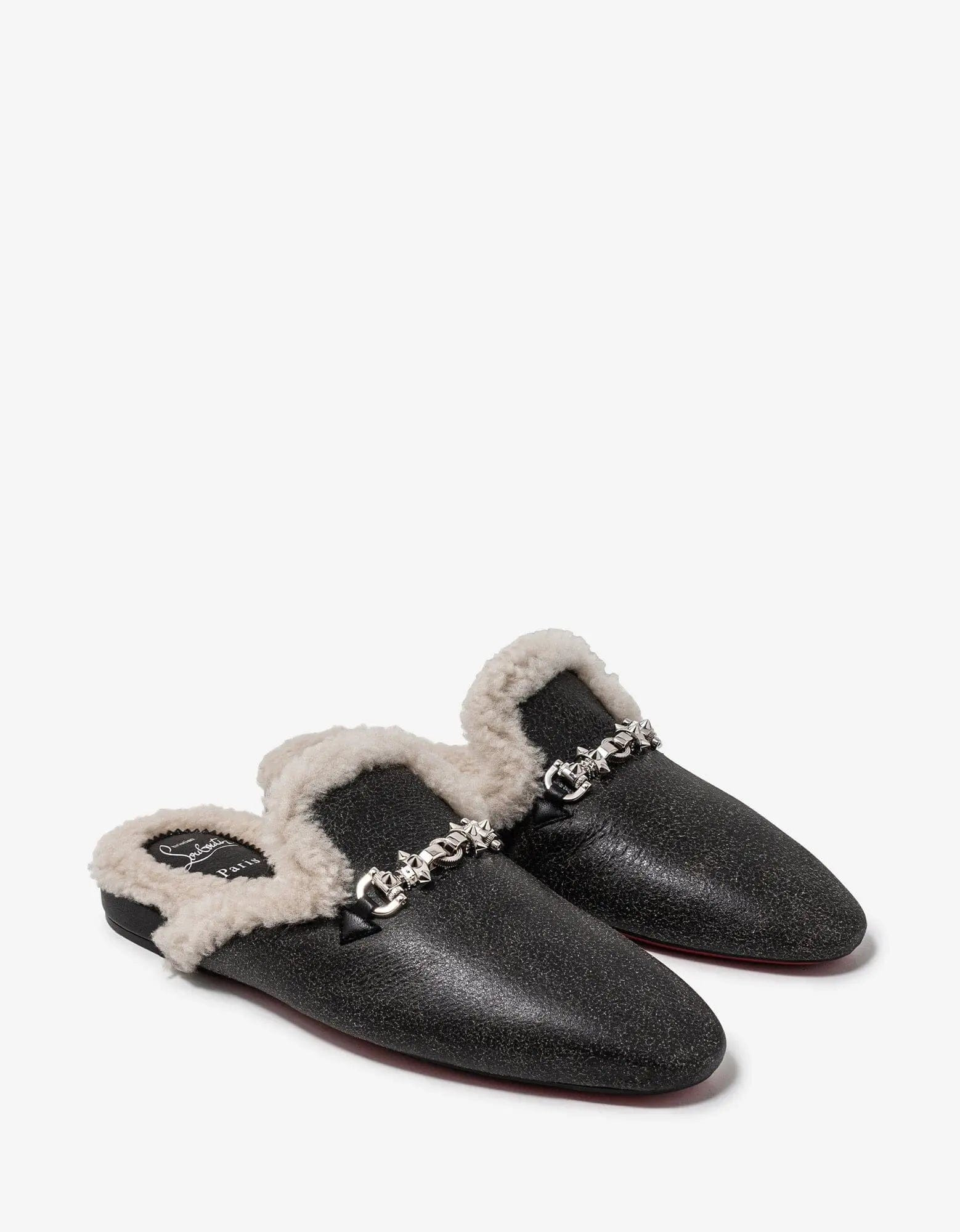 Christian Louboutin Woolito Swing Black Nappa Leather Mules - 1