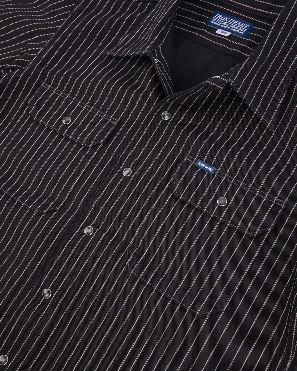 IHSH-416-BLK 10oz Wabash Short Sleeved Mechanic Shirt - Black - 17
