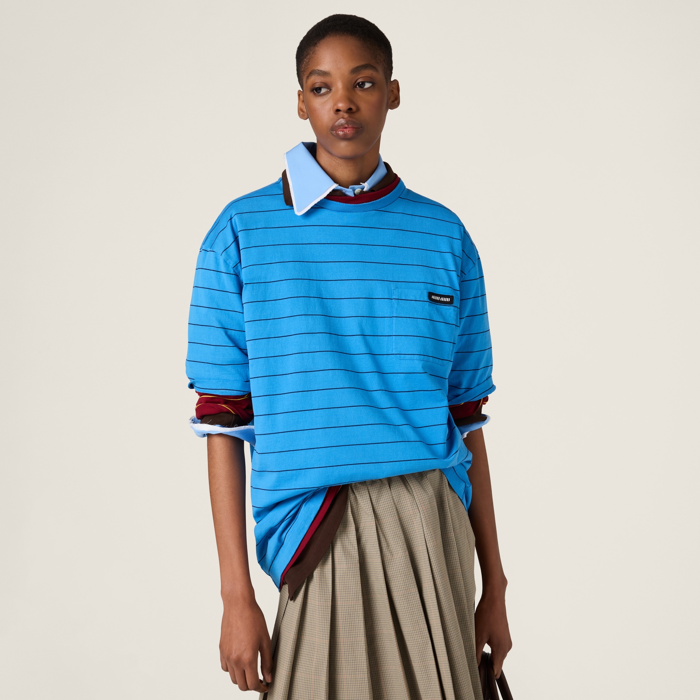 Striped jersey T-shirt - 4