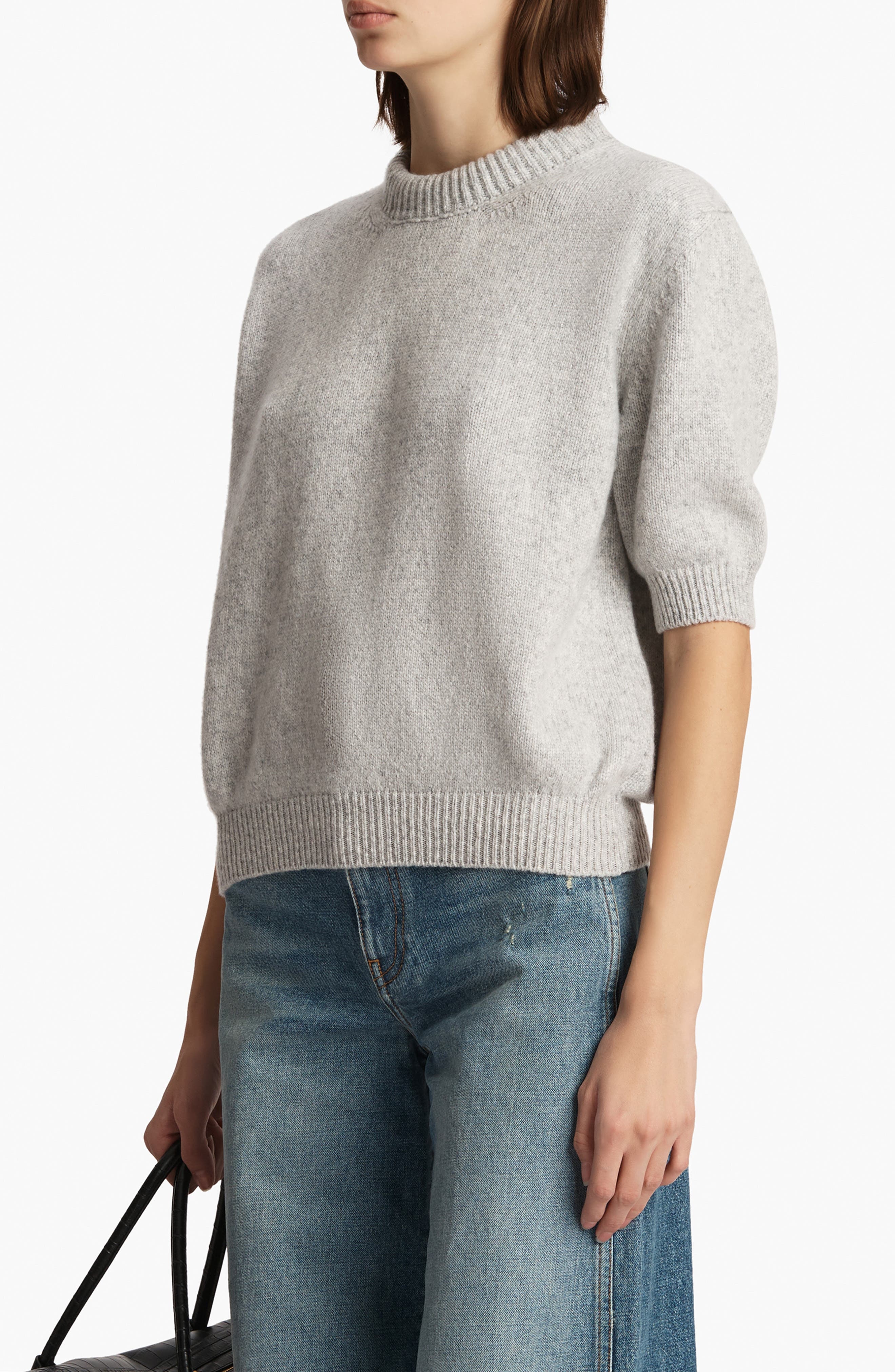 Khaite Davin Short Sleeve Cashmere Sweater in Dove at Nordstrom - 3