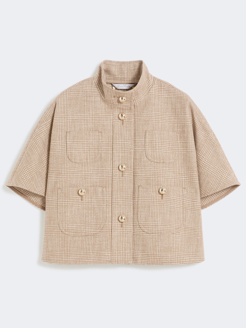 FARNETO Patterned cotton cloak - TOBACCO 7