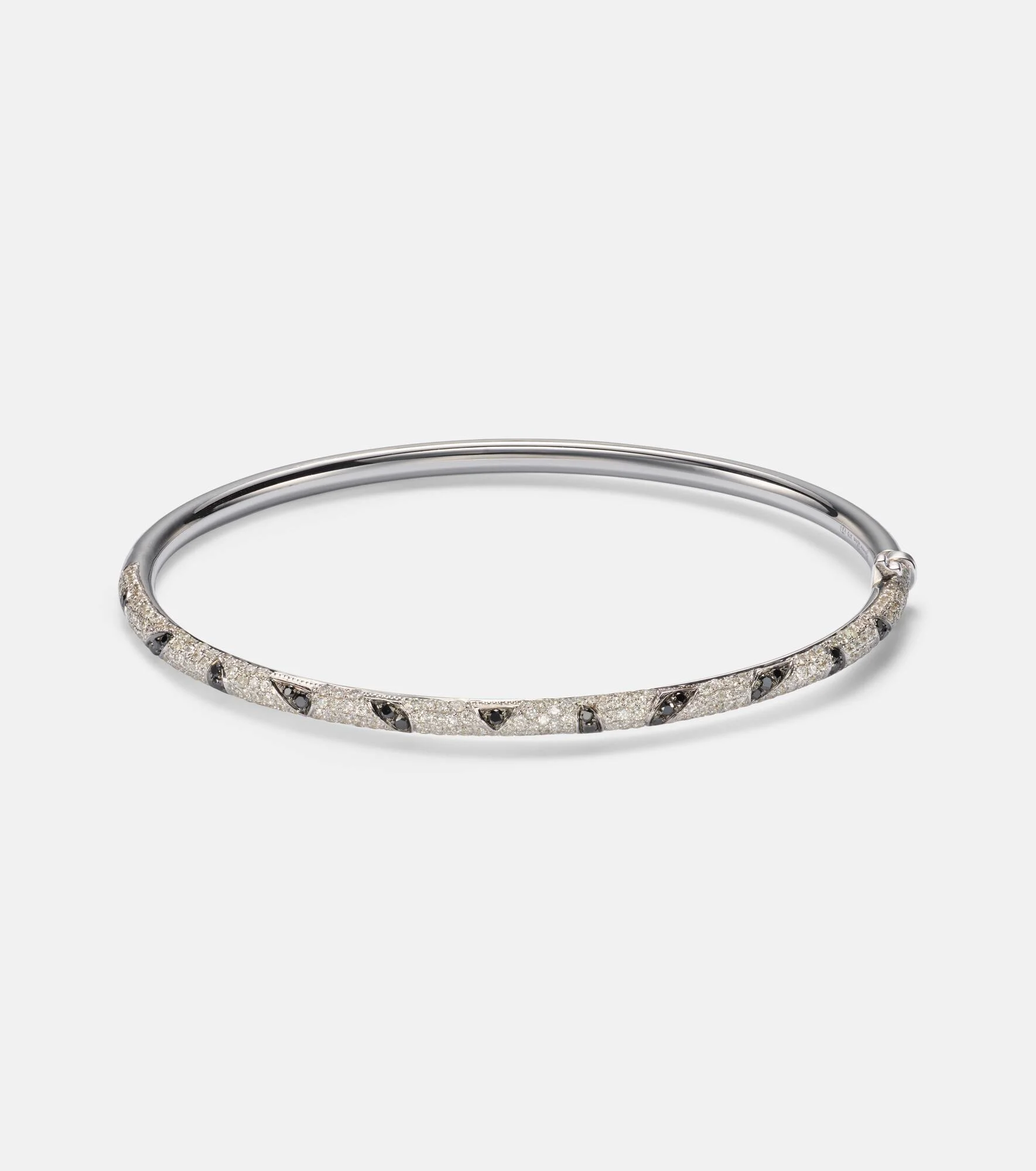 Jonc Zèbre 9kt white gold bracelet with diamonds - 1