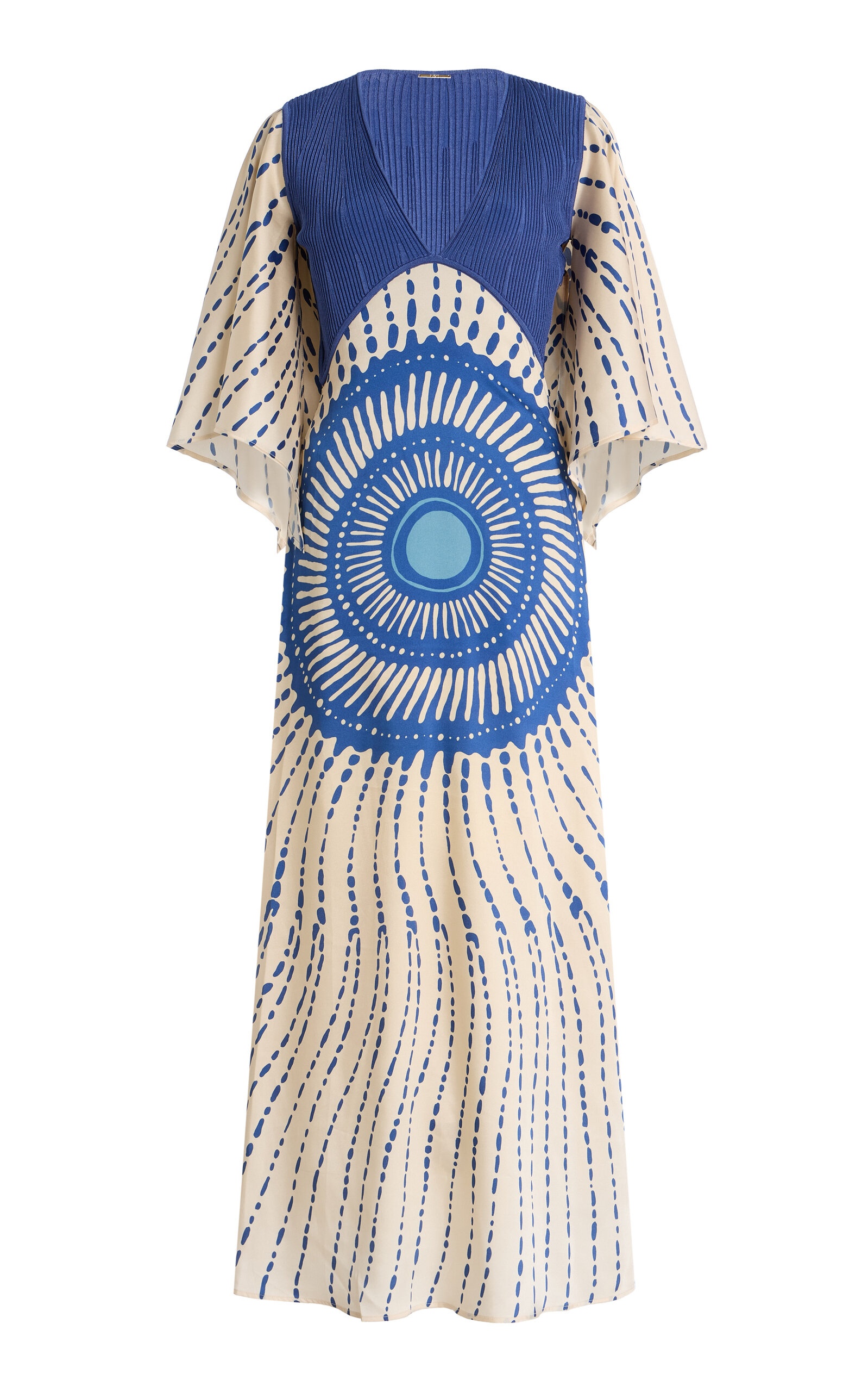 Matani Printed Satin Maxi Dress blue - 1