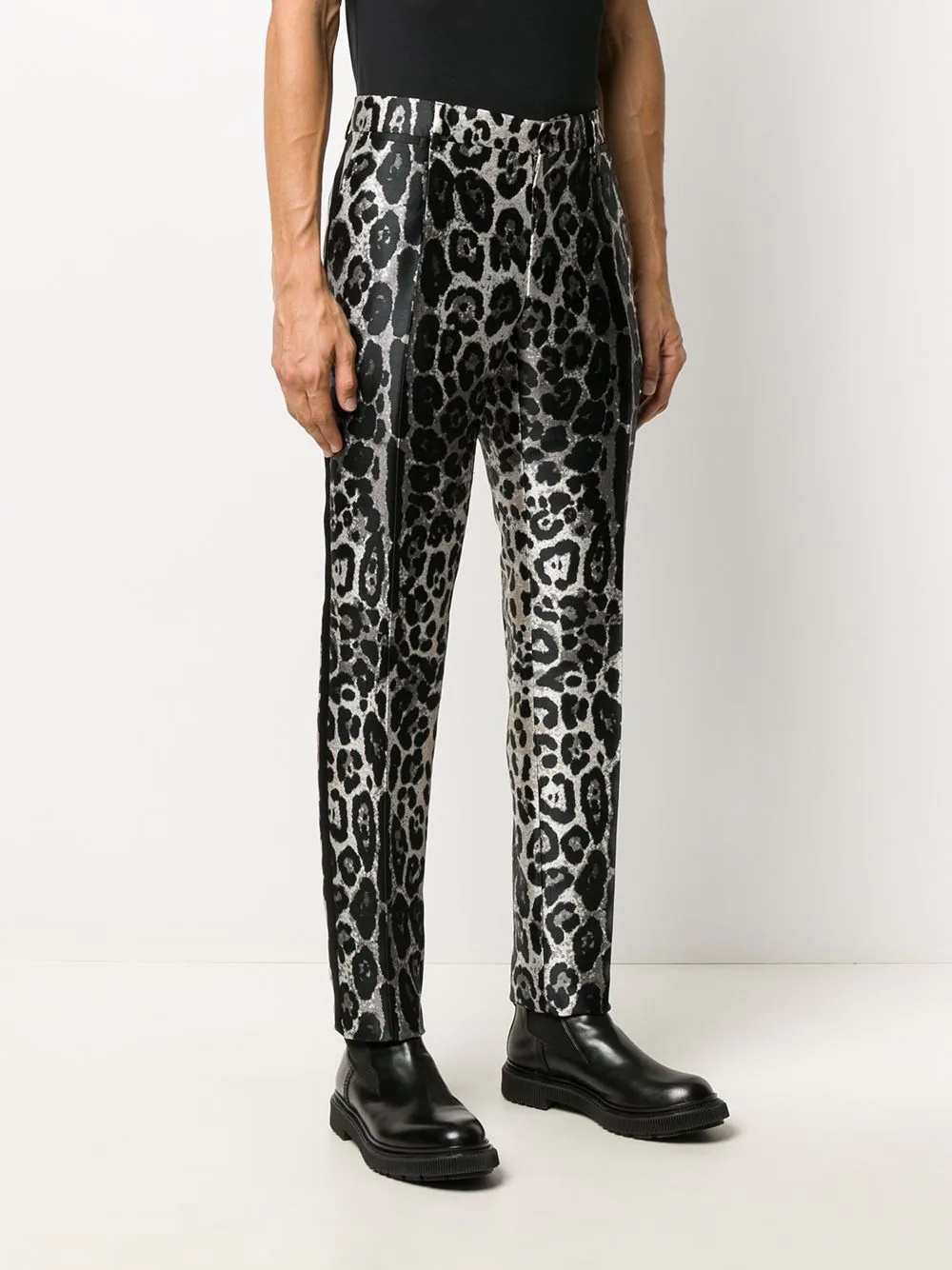 leopard-print straight-leg trousers - 3