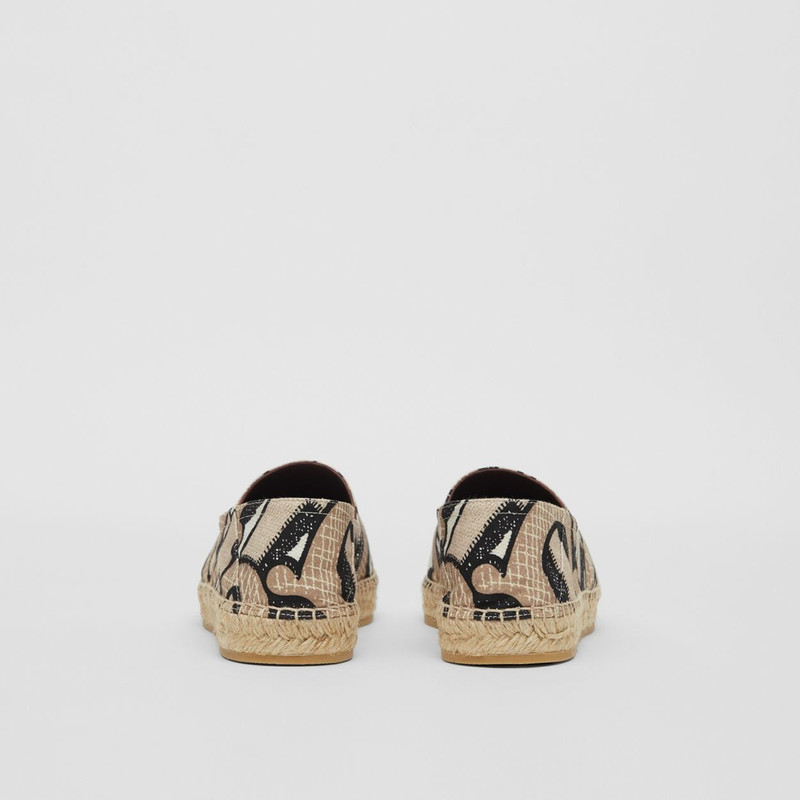 Burberry Monogram Print Cotton Canvas Espadrilles outlook