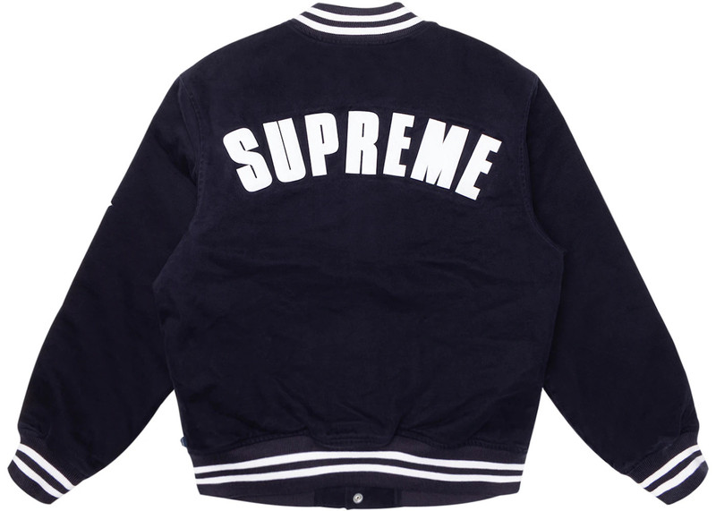 Supreme Supreme New Era MLB Varsity Jacket Navy outlook