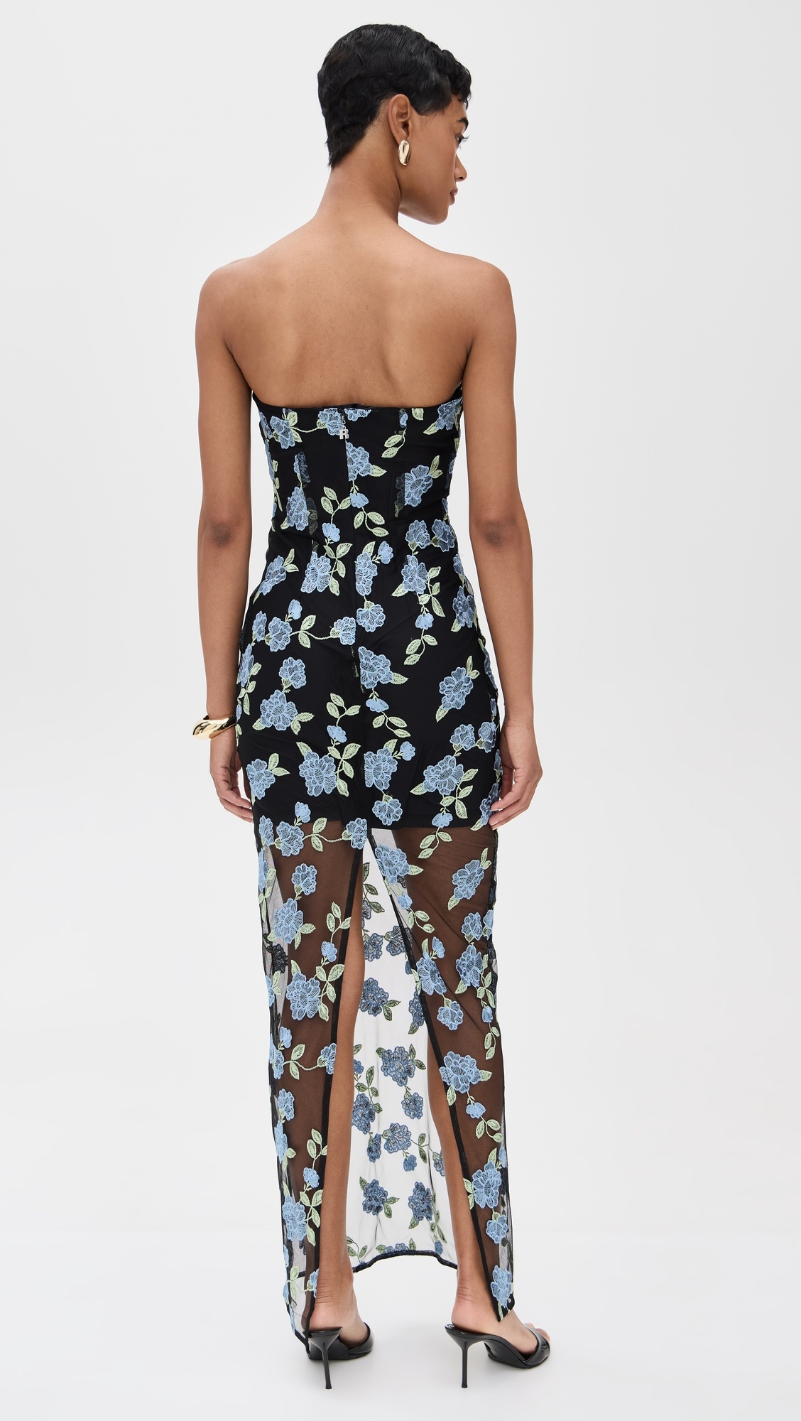 Flower Mesh Tube Dress - 2