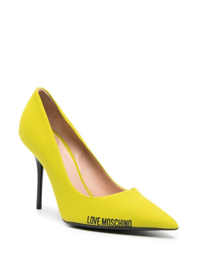 Moschino 100mm pointed-toe leather pumps outlook