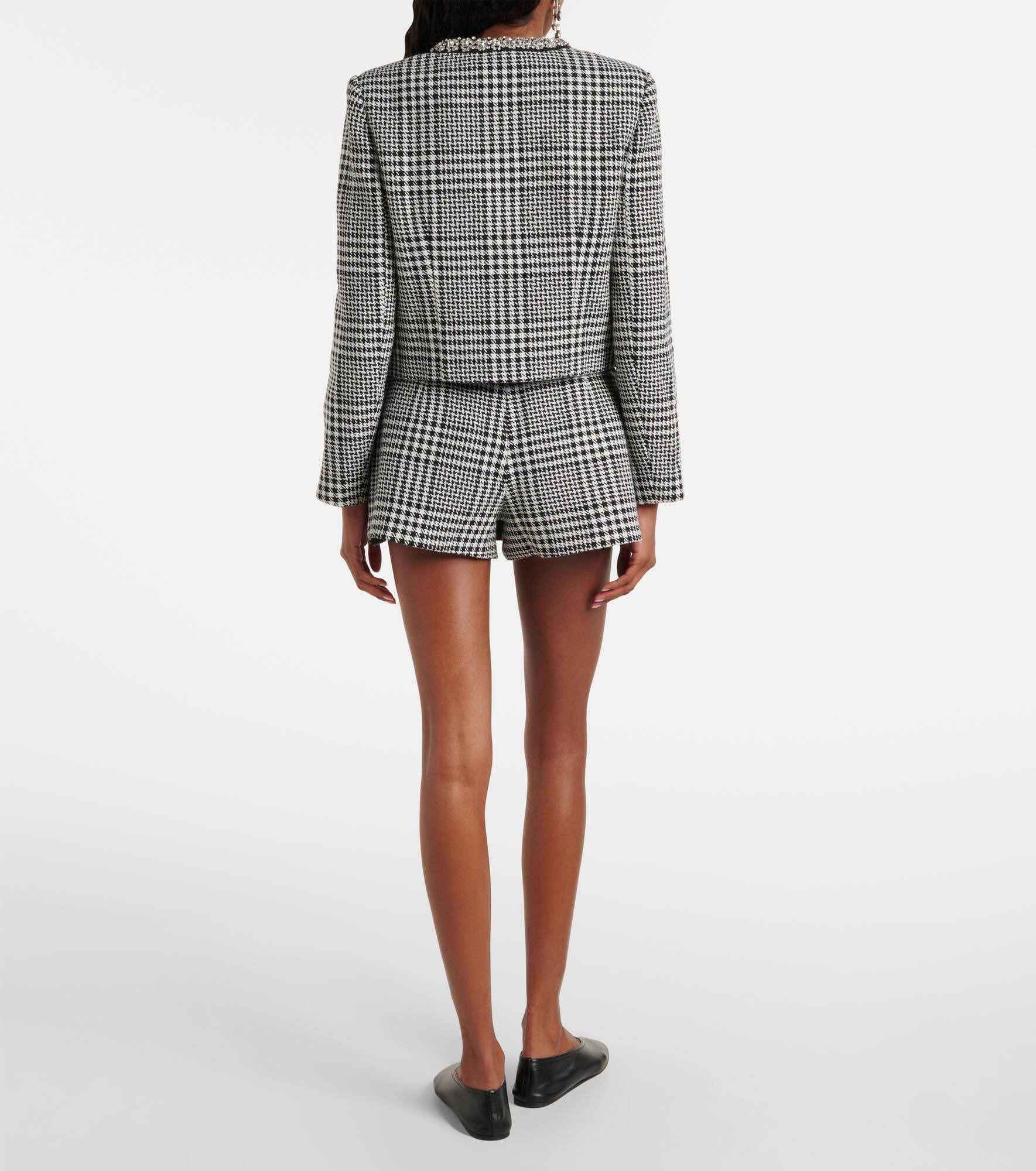 Embellished houndstooth cropped jacket - 3