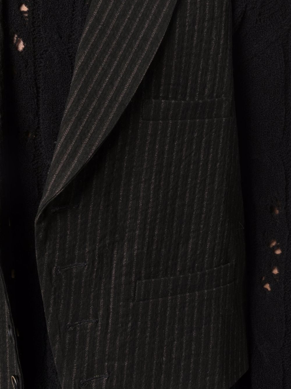 pinstripe deep-V waistcoat - 5