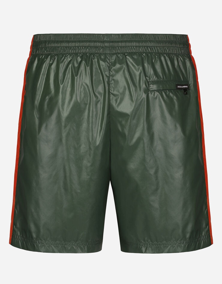 Mid-length patchwork swim trunks with DG print - 2